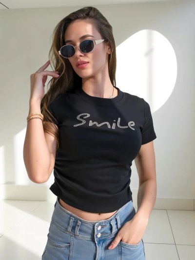 Royalfashion Women's cotton blouse with the inscription