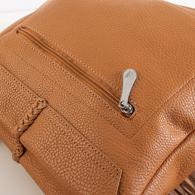 Camel shoulder bag with fringes - Handbags