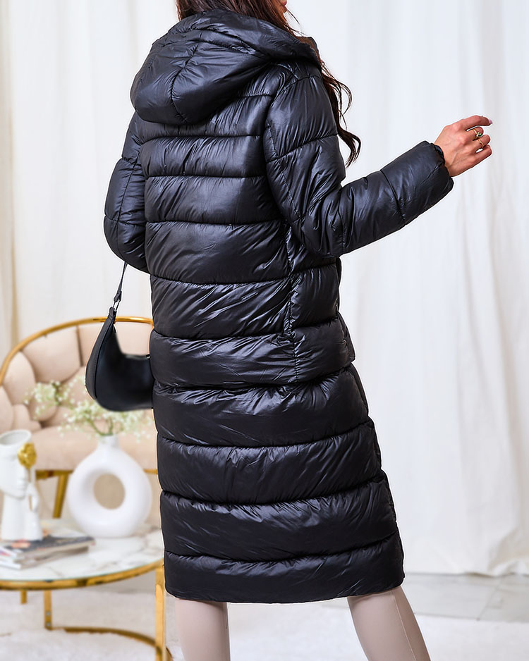 Royalfashion Melna sieviešu ziemas jaka