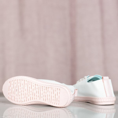 White sneakers with pink Mika inserts - Footwear