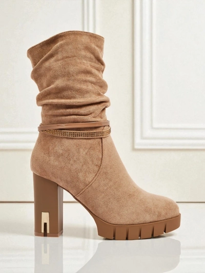 Women's Eco Suede Heeled Ankle Boots BrambleDusk