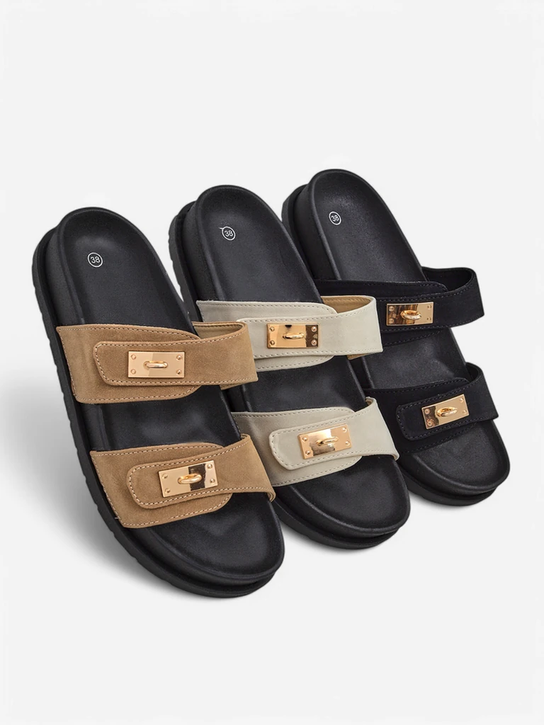 Royalfashion Women's slippers with decorative buckles Costes