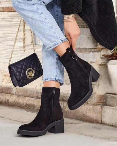 Royalfashion Women's ankle boots on a post Boron