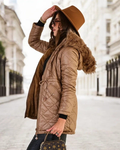 Royalfashion Women's double-sided jacket in brown