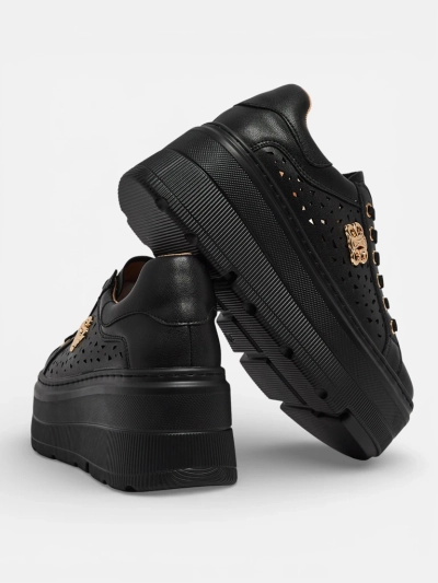 Sneakers sportive me ažurë për femra nga lëkura natyrale Atelle