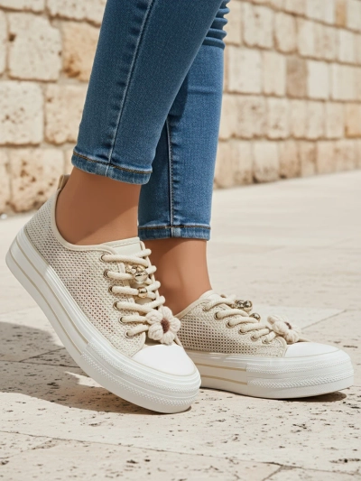 Royalfashion Women's perforated sneakers with embellishments Osdo