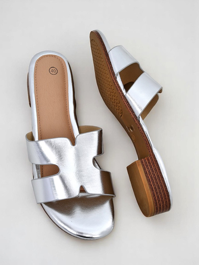 Royalfashion Women's Flat Flip-Flops SilverEase