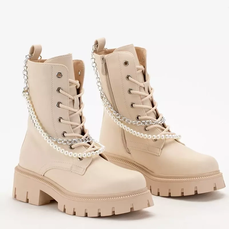 OUTLET Кремовые женские сумки с цепочкой и жемчугом Агсива - Обувь