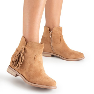 Светло-коричневые женские ботильоны на внутренней танкетке Drezden - Обувь