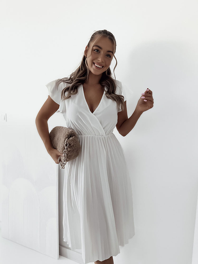 Royalfashion Sieviešu plisēta midi kleita