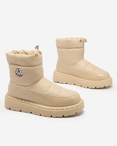Royalfashion Women's slip-on snow boots in beige color Ireda