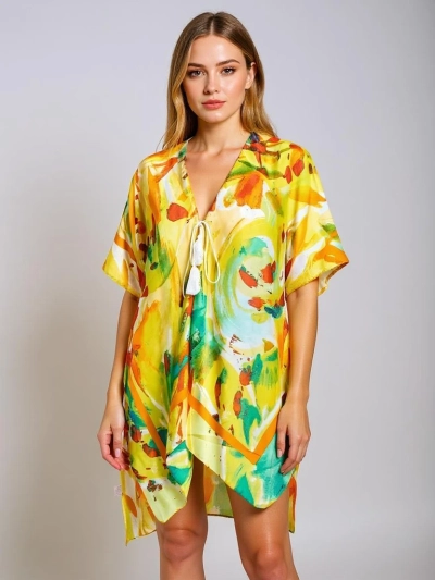 Royalfashion Pareo - Sieviešu vasaras pludmales tunika ar rakstainu dizainu Wild Coast