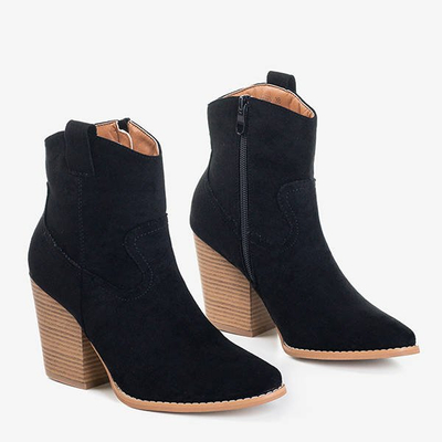 Black women's boots a'la cowboy boots Vitella - Footwear