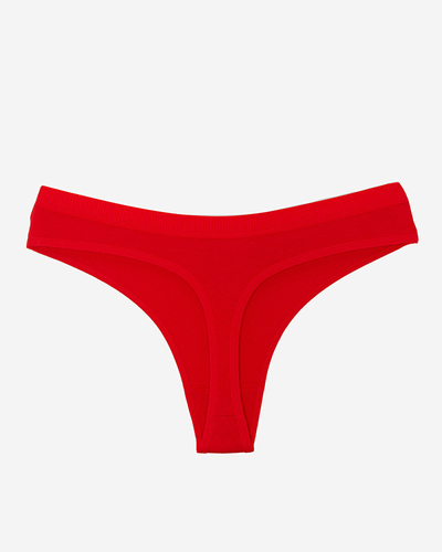 Red cotton women's one-color thongs PLUS SIZE - Underwear
