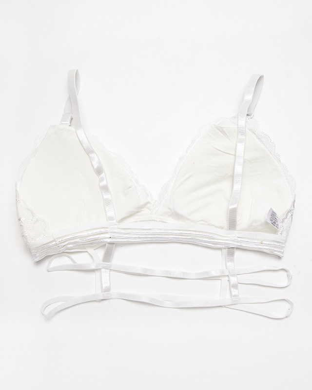 Белый женский бюстгальтер с ремешками