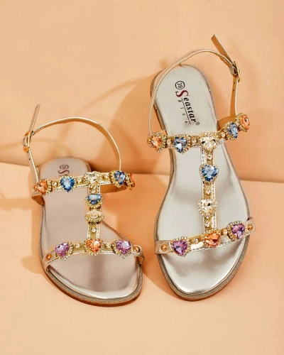 Royalfashion Sieviešu sandales Selina ar cirkoniem