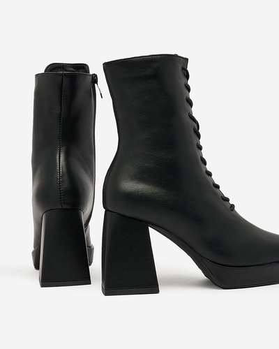 Royalfashion Black women's lace-up Eoleore boots