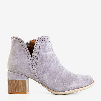 Gray boots with square heel Tours - Shoes