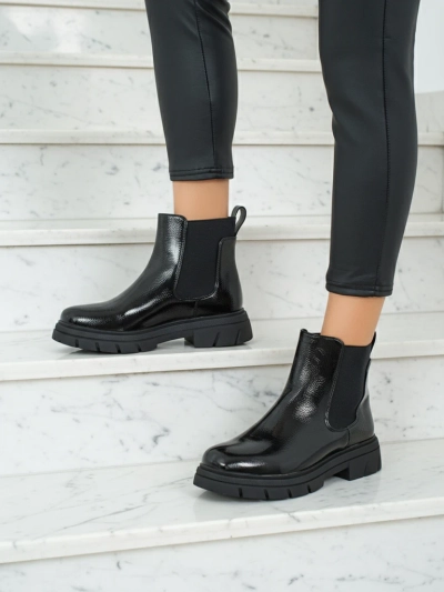 Ботинки из лакированной экокожи Oryss