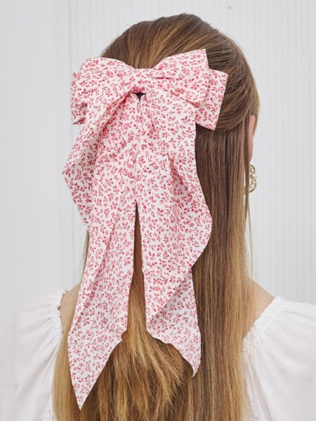 Royalfashion Matu sprādze – bantīte ar ziedu rakstu Miriam