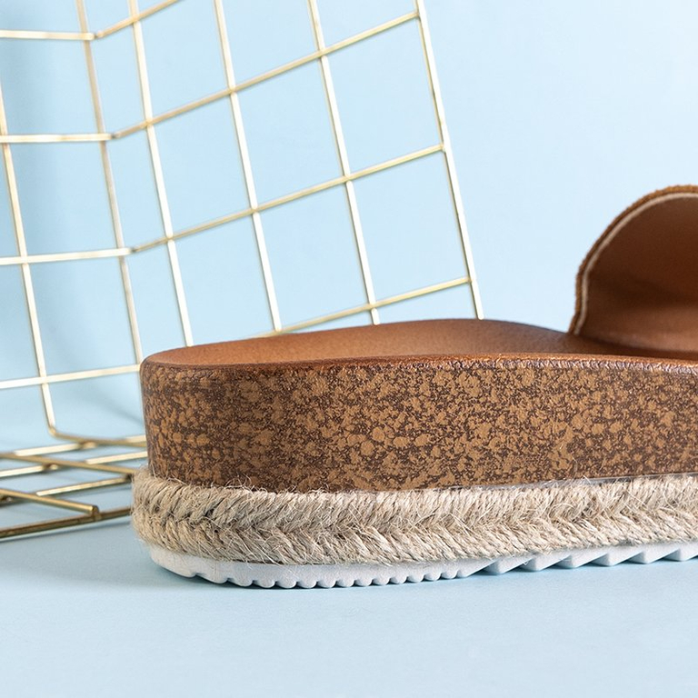 Women's platform sandals in camel Kosali - Footwear