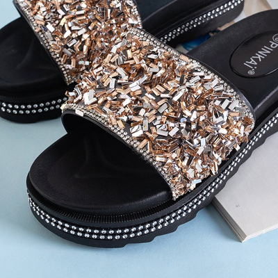 Женские сандалии на платформе с фианитом из розового золота Lorenali - Обувь