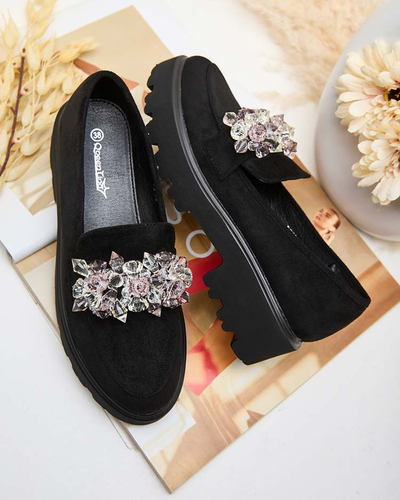 Royalfashion Sieviešu mokasīni ar rotājumu Leyla
