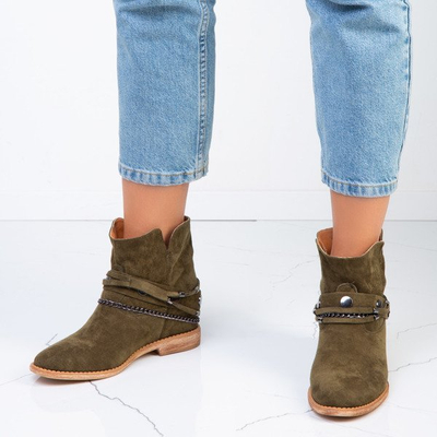 Green cowboy boots on an indoor wedge Salem - Footwear