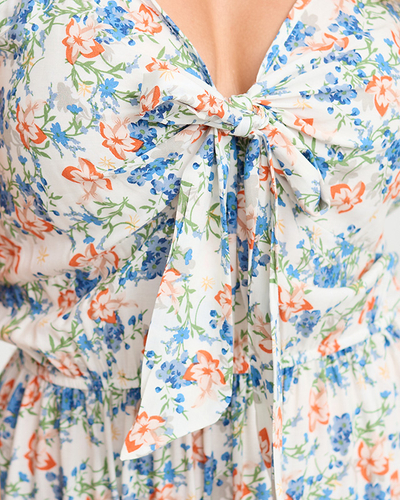 White floral maxi dress with straps - Clothing