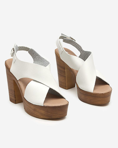White women's sandals on a high post Feridi - Footwear