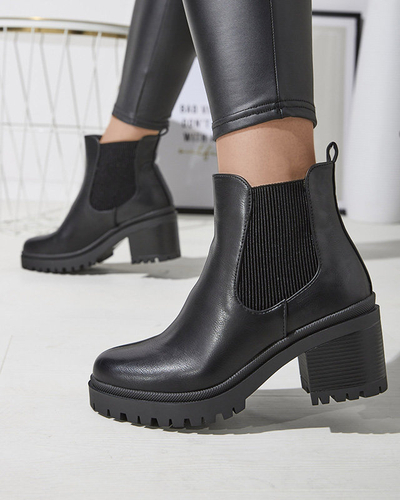 OUTLET Black women's boots on a post Foccillo- Footwear