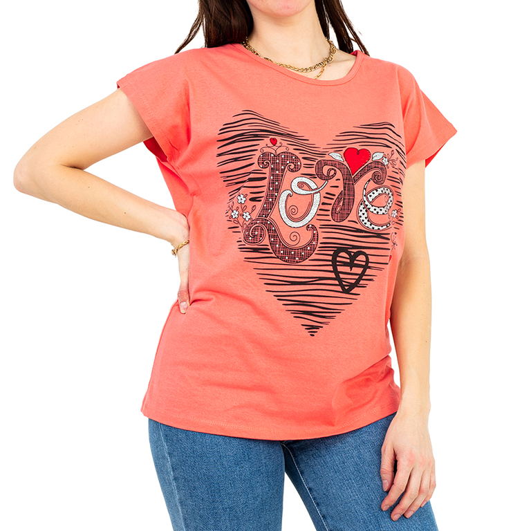 Coral Women's Printed T-shirt PLUS SIZE - Clothing