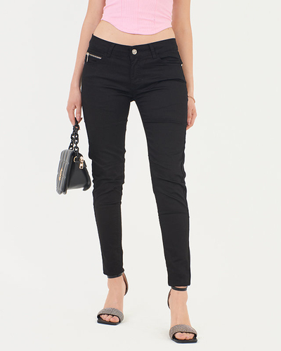 Black fabric trousers for women - Clothing
