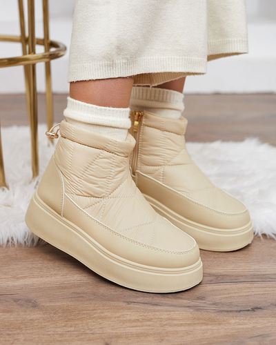 Royalfashion Women's slip-on snow boots in beige Armeda