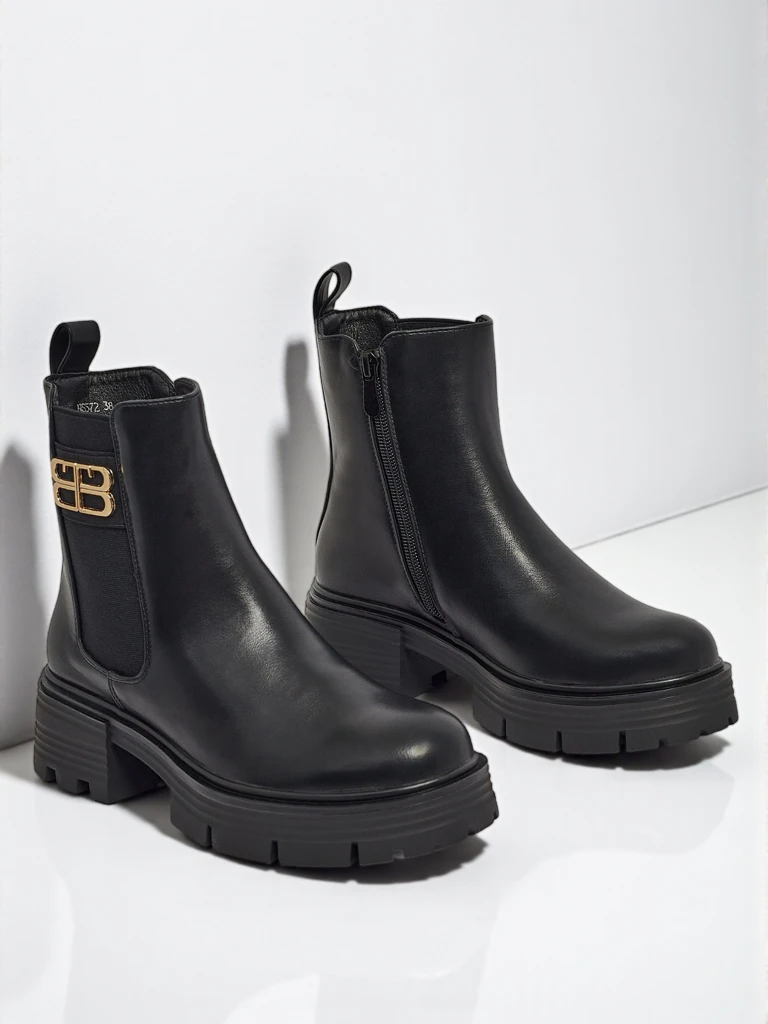 Botki damskie eko skórzane Fravine