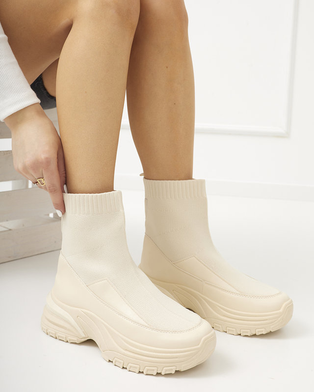 Beige women's sports slip-on sneakers Berida - Footwear