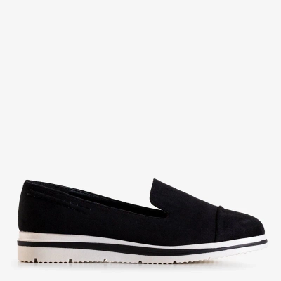 OUTLET Black women's moccasins on a low heel Dardariel - Footwear