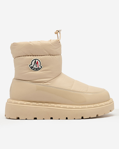 Royalfashion Women's slip-on snow boots in beige color Ireda
