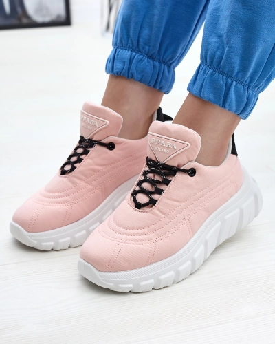Light pink women's fabric sports shoes Riotay- Footwear