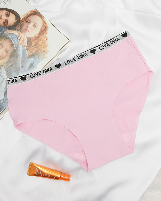 Pink women's knickers with decorative stripes - Underwear