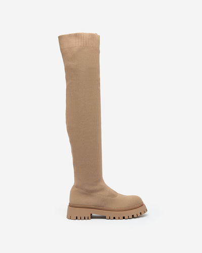 Royalfashion Brown women's slip-on over-the-knee boots Radgitas