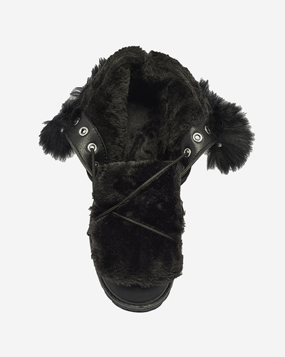 Klasiski sieviešu zābaki a'la trapper melnā krāsā Lausa- Footwear