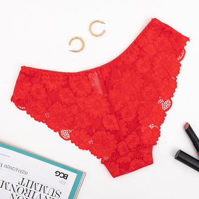 Women's red lace panties - Underwear
