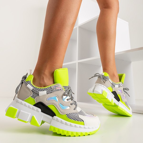 Neon green women's sports shoes Crazy - Footwear
