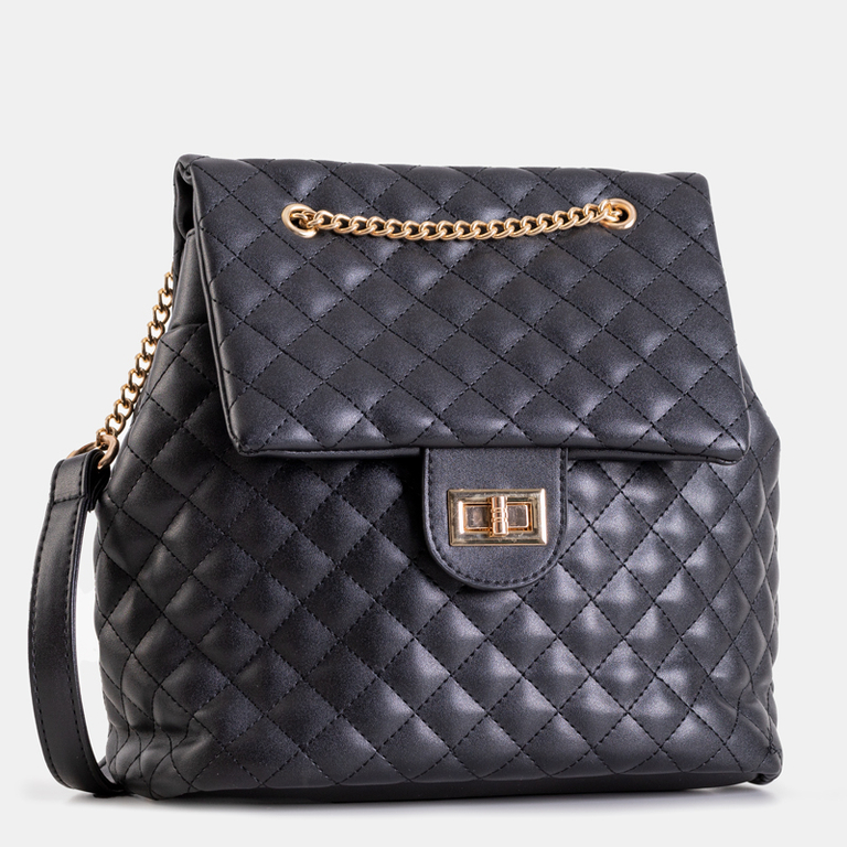 Black women's quilted backpack - Backpacks