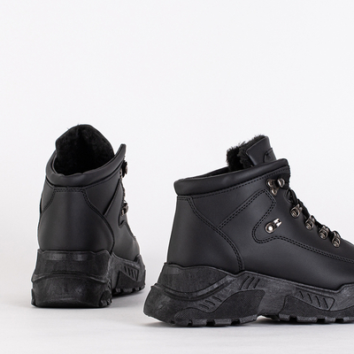 Melni eko ādas sniega zābaki Rueq- Footwear