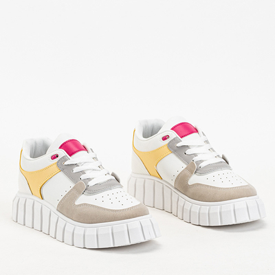 Beige and white Nortelo women's sports shoes - Footwear