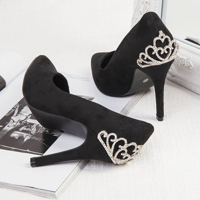 Black high heels with Devya decoration - Footwear