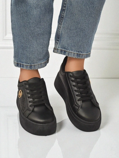 Sneakers lav-eam platforma Perseida Royalfashion te zeza lekure ekologjike