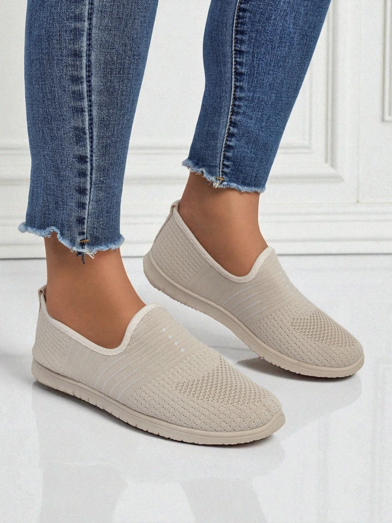 Callista Women's Beige Moccasins Made of Breathable Fabric Spring Summer